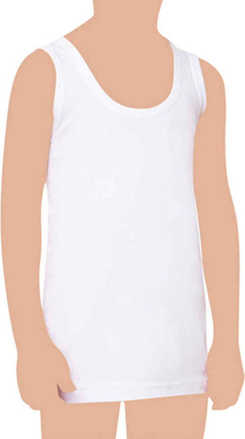 Belifanti Collection Boy's Cotton 6-Piece White Undershirt 6-Piece Mixed Color Boxer 12 Piece Set  - Image 3
