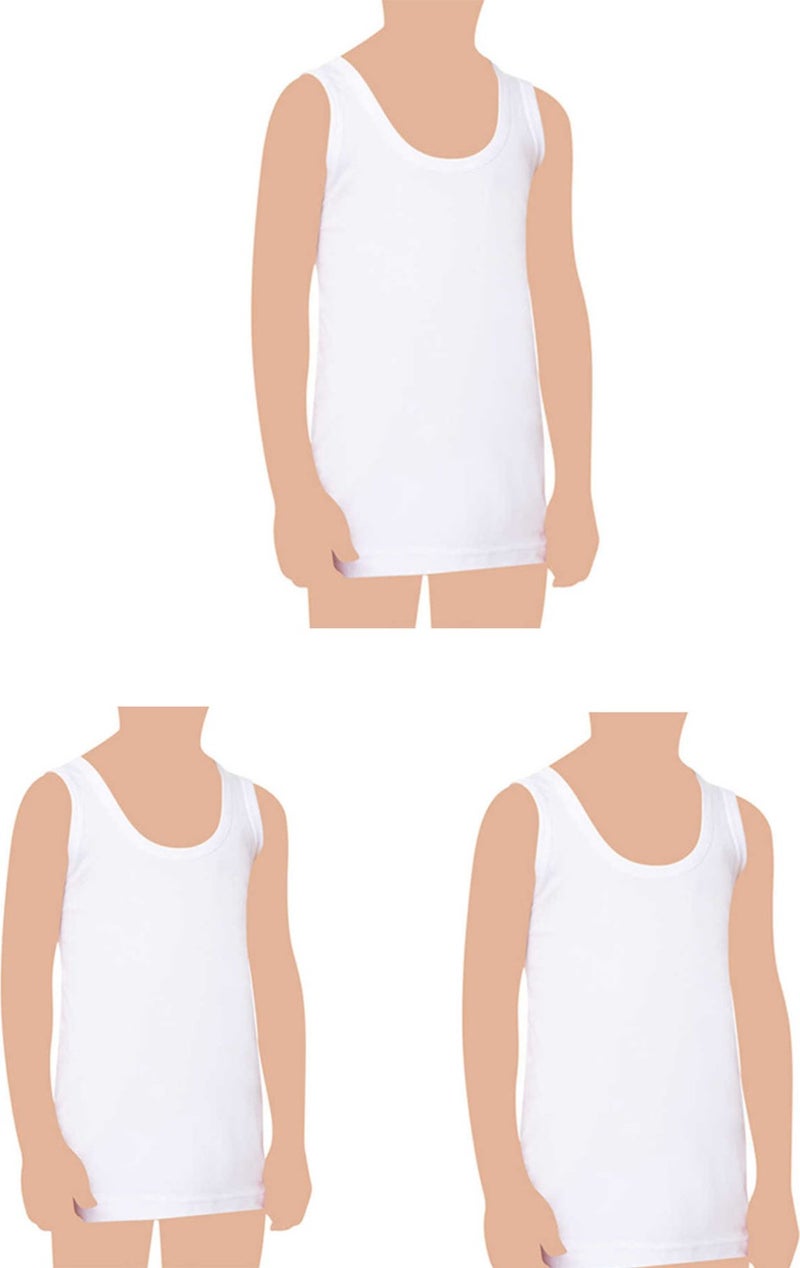 Belifanti Collection Boy's Cotton 6-Piece White Undershirt 6-Piece Mixed Color Boxer 12 Piece Set  - Image 2