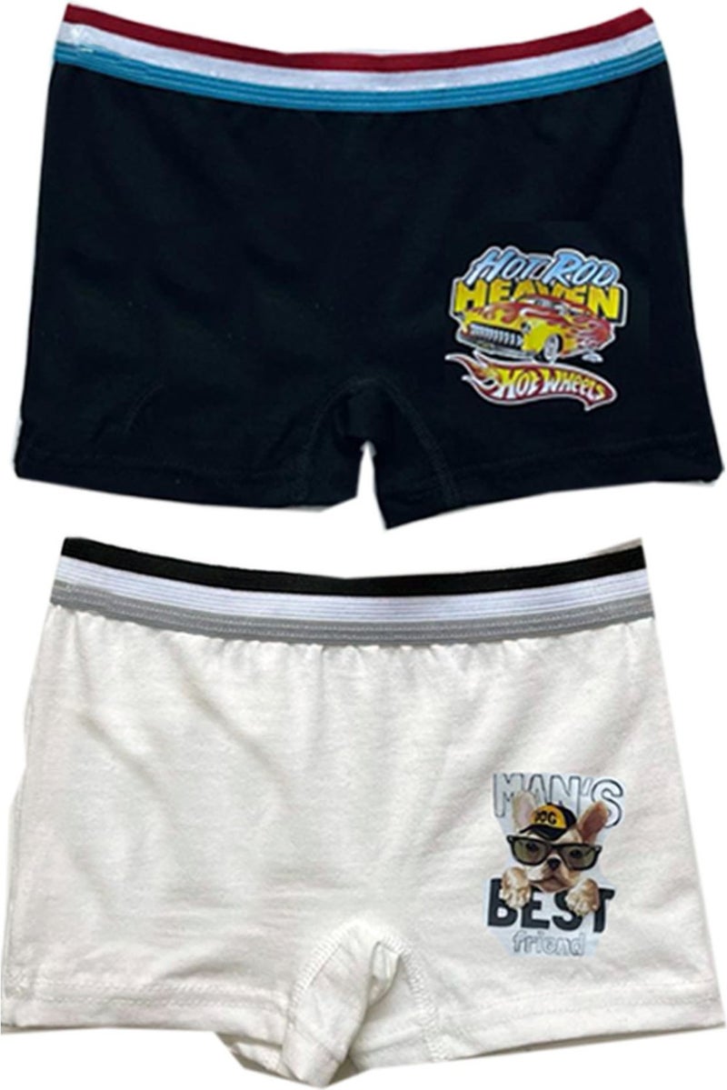 Belifanti Collection Boy's Cotton 6-Piece White Undershirt 6-Piece Mixed Color Boxer 12 Piece Set  - Image 4