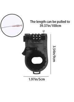 SYOSI Combination Cable Lock, Retractable Cable Lock with 3 Digit Password, Cable Security Steel Cable Luggage Lock Weatherproof with Resettable Code, Braided Steel Coated Anti-Theft Cable Lock (47in long)  - Image 4