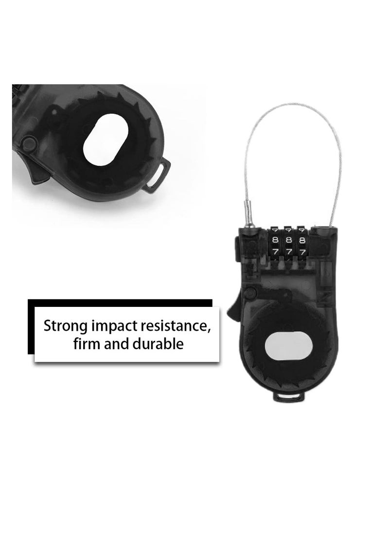 SYOSI Combination Cable Lock, Retractable Cable Lock with 3 Digit Password, Cable Security Steel Cable Luggage Lock Weatherproof with Resettable Code, Braided Steel Coated Anti-Theft Cable Lock (47in long)  - Image 5