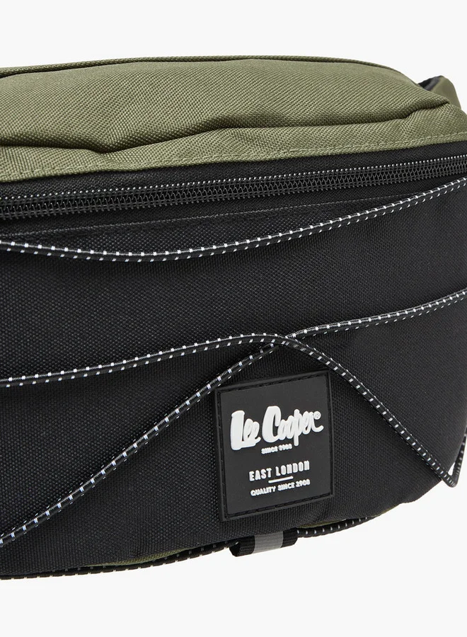 لي كوبر Men's Logo Applique Waist Bag with Zip Closure