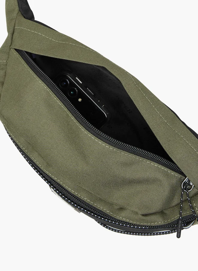 لي كوبر Men's Logo Applique Waist Bag with Zip Closure