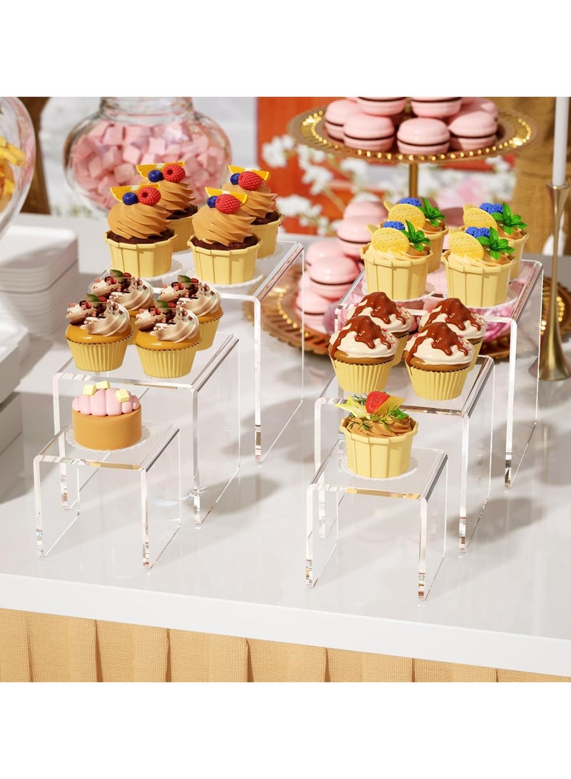 TPGP Acrylic Display Risers Stand 2 Sets,3 Steps Clear Riser Shelf Showcase for Amiibo Funko POP Figures -3"x3"x5" - Image 3