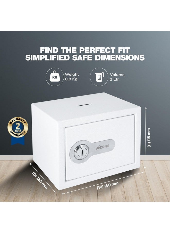 Ozone Ozone Money Bank, Small Safe For Kids and Home Use, Mechnical Key Lock Safe with 2 Stainless Steel Key - (White) - Image 5