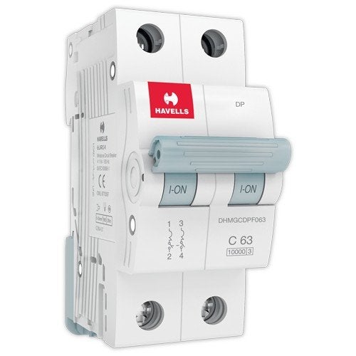 Havells DHMGCDPF063 PVC Plastic 63A MCB DP C Curve (White) - Image 4
