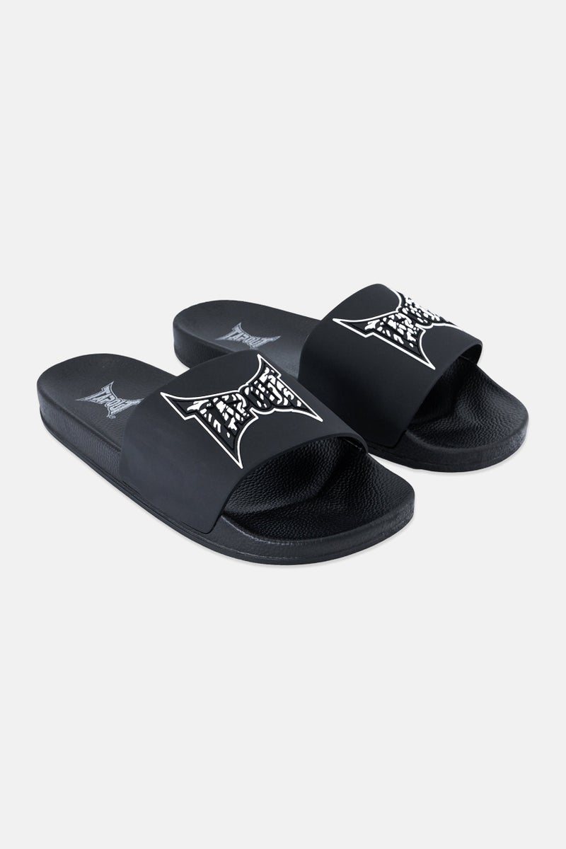 TapouT Men Brand Logo Slip On Slides, Black  - Image 1