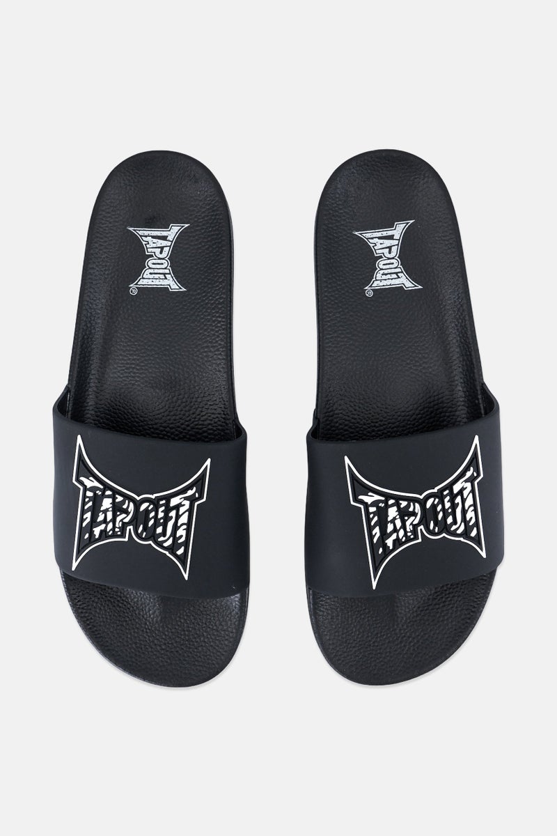 TapouT Men Brand Logo Slip On Slides, Black  - Image 2
