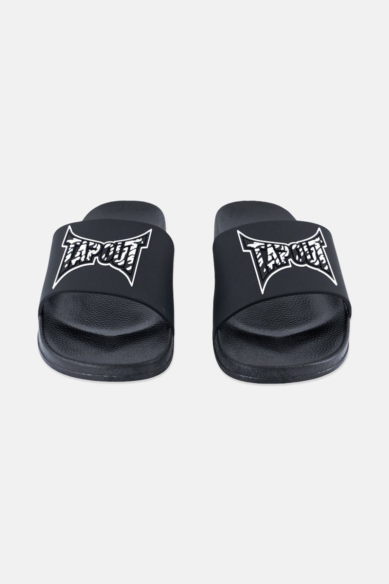 TapouT Men Brand Logo Slip On Slides, Black  - Image 4