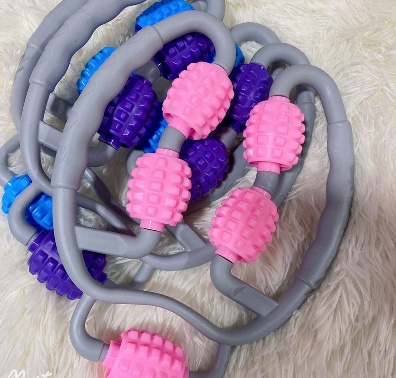 Nine-wheel ring leg clamp massager dredge meridians relax leg muscles roller fitness yoga aid Ordinary 5-wheel massager (random)