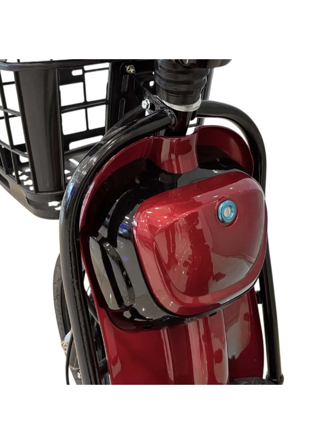 Crony W6 Happy beans Red Electric Scooter Bicycle with Seat and Suspension, 350W Motor,  Top Speed Up to 25km Range, Max Load 150 kg - Image 4