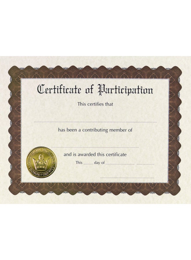 Great Papers! Participation Certificate, Pre-Printed Gold Foil and Embossed, 8.5" x 11", 6 Count (930800)