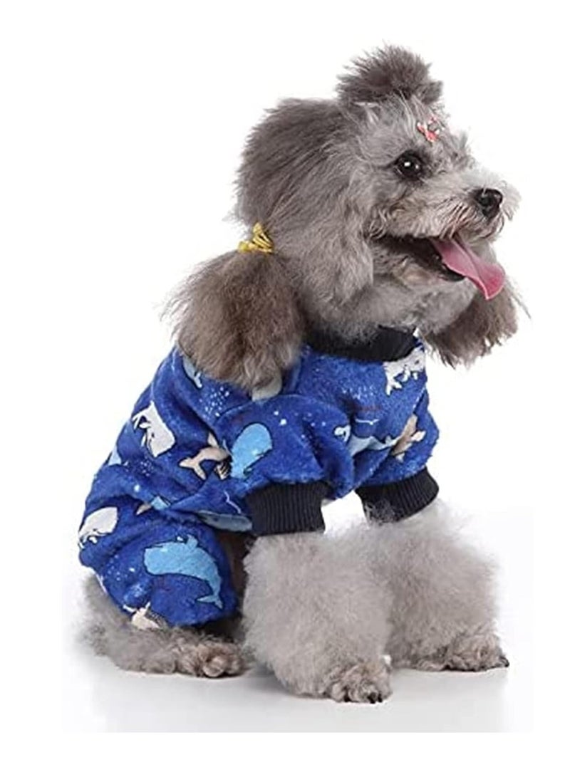 SYOSI Dog Hoodie, Winter Pajamas Warm Fuzzy Puppy 4 Leg Clothes for Chihuahua Onesies Jumpsuit Clothing for Pet Dogs 2 Pack Soft  for Cold Weather Blue Grey, Medium - Image 4