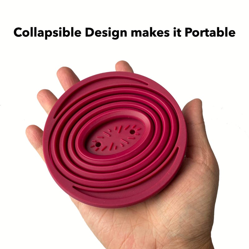 Attsky 2 Pieces Attsky Collapsible Pour Over Coffee Dripper for Camp Coffee, Reusable Silicone Coffee Filter Holder for Camping Red - Image 2