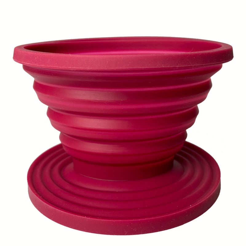 Attsky 2 Pieces Attsky Collapsible Pour Over Coffee Dripper for Camp Coffee, Reusable Silicone Coffee Filter Holder for Camping Red - Image 5