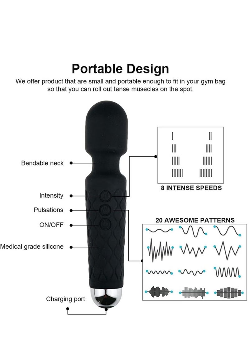 JAJEEK Cordless Deep Tissue Body Massager – Portable Handheld Massager for Muscle Relief, Stress Reduction, and Relaxation – Rechargeable, Ergonomic Design for Home and Travel - Image 3