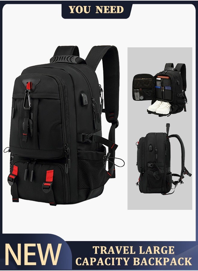 Generic - Men's Travel Backpack Multi Purpose Large Capacity Laptop Backpack with Independent Shoe Compartment Short Distance Luggage Bag Daypack for Business Camping Climbing Sports - Image 1
