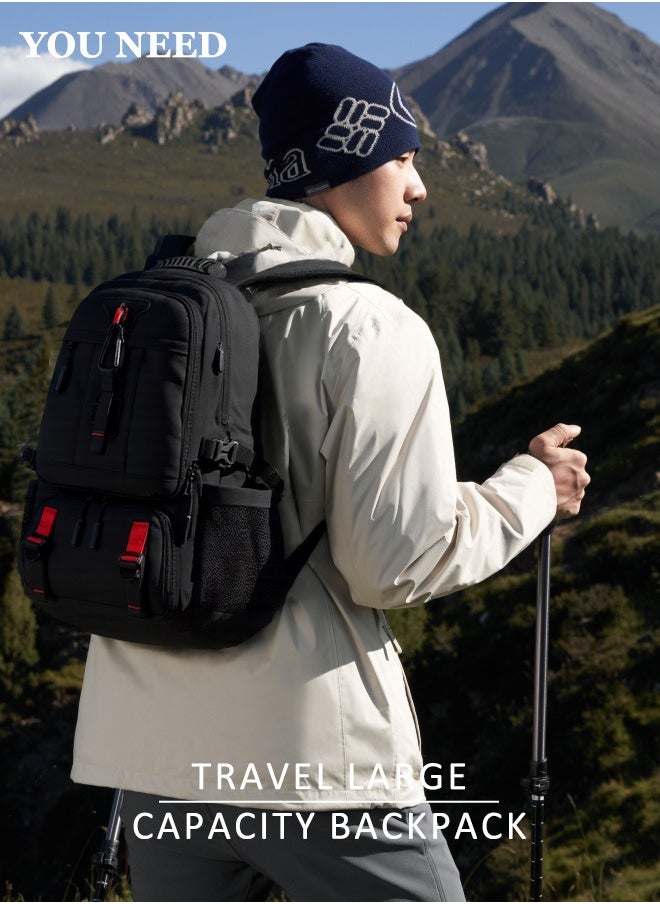 Generic - Men's Travel Backpack Multi Purpose Large Capacity Laptop Backpack with Independent Shoe Compartment Short Distance Luggage Bag Daypack for Business Camping Climbing Sports - Image 1