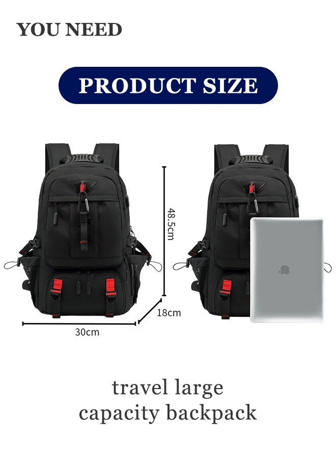Generic - Men's Travel Backpack Multi Purpose Large Capacity Laptop Backpack with Independent Shoe Compartment Short Distance Luggage Bag Daypack for Business Camping Climbing Sports - Image 1