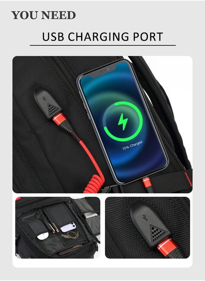 Generic - Men's Travel Backpack Multi Purpose Large Capacity Laptop Backpack with Independent Shoe Compartment Short Distance Luggage Bag Daypack for Business Camping Climbing Sports - Image 1