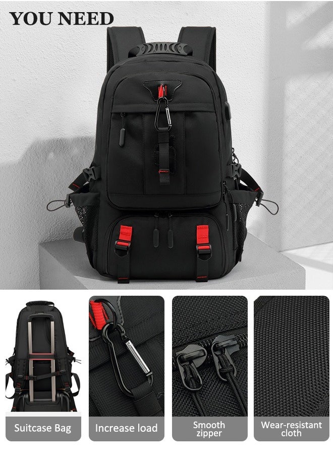 Generic - Men's Travel Backpack Multi Purpose Large Capacity Laptop Backpack with Independent Shoe Compartment Short Distance Luggage Bag Daypack for Business Camping Climbing Sports - Image 1