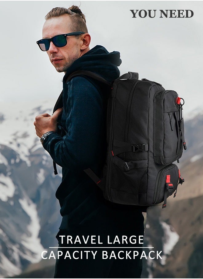 Generic - Men's Travel Backpack Multi Purpose Large Capacity Laptop Backpack with Independent Shoe Compartment Short Distance Luggage Bag Daypack for Business Camping Climbing Sports - Image 1