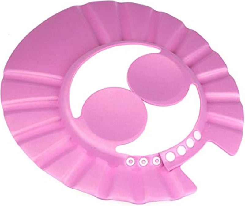Adjustable Soft Baby Bath Shower Cap With Ears Protection - Pink