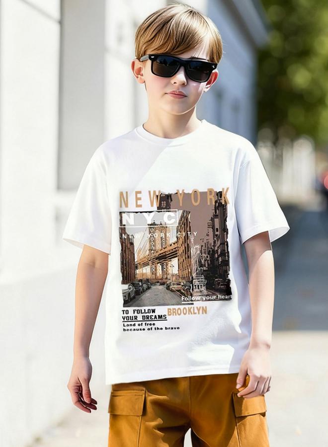 Take Two Teen Boys Graphic Print T-Shirt And Cargo Shorts Set - Image 4
