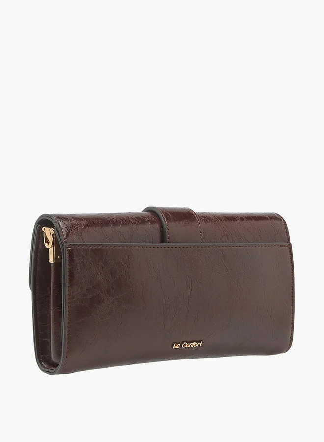 Le Confort Solid Crossbody Bag with Button Closure and Chain Strap