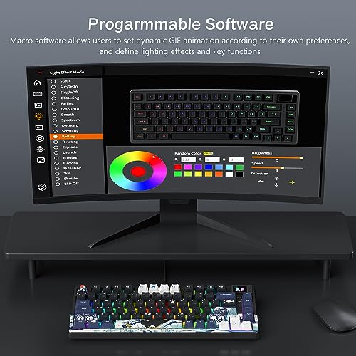 Womier لوحة مفاتيح وومير S-K80 75% مع شاشة وسائط متعددة ملونة، لوحة مفاتيح ميكانيكية للألعاب، سلكية قابلة للتبديل، RGB مخصصة، مثبتة بوسادة، مثبتة مسبقًا للماك/وين، سوداء كاناغاوا - Image 5