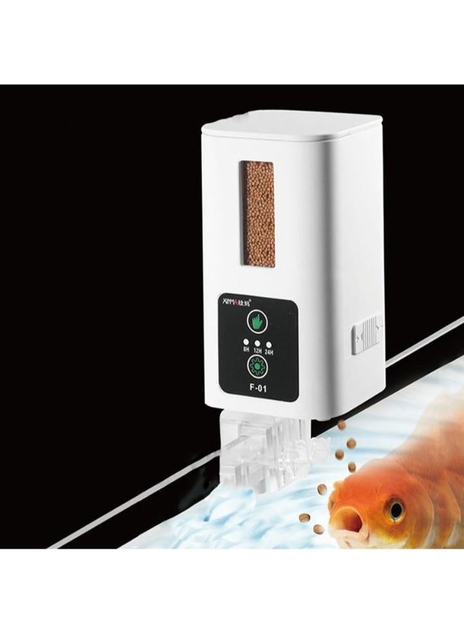 جهاز تغذية الأسماك الأوتوماتيكي لحوض السمك، مزود بتوقيت ذكي، وسعة عالية - F-01 سعة 400 مل - Image 1