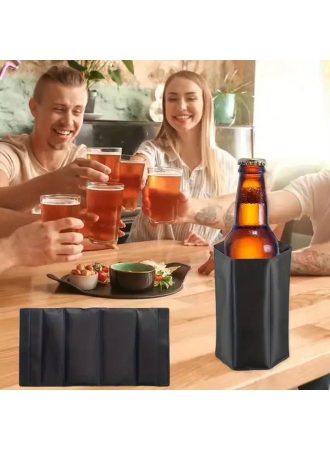 1pc Thermal Insulated Wine Bottle Cooler And Cooler Bag Heavy Duty Leakproof Sleeve With Freeze Ice Packs Portable For Wine Champagne Beer Dual Use Hot And Cold Retention Ideal For Picnics Parties Travel Outdoor Events Reusable Preservation Black - Image 4