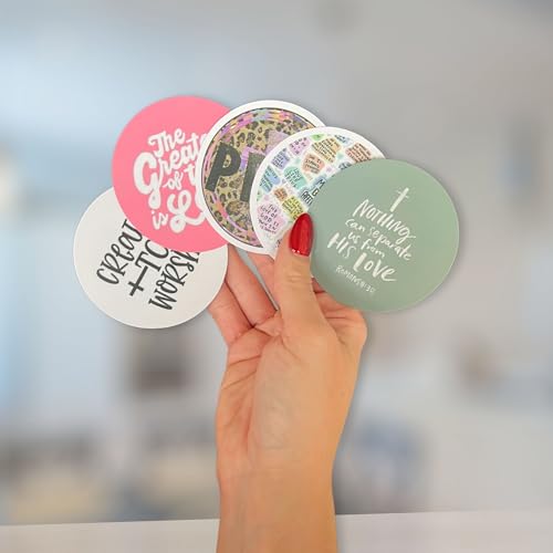 Lashicorn Bible Verse Christian Freshie Cardstock Cutouts Religious Rounds | 32pk Mixed 3” Book Encouraging Quotes Women Modern - Image 4