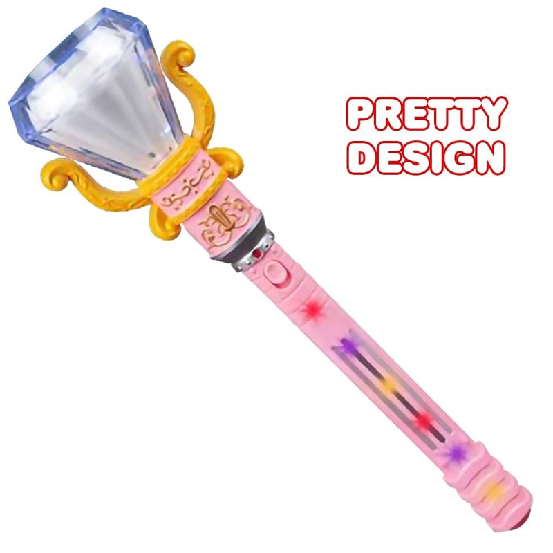 ArtCreativity Light Up Spinning Diamond Princess Wand for Kids - Fairy Wand with Spinning LEDs, Batteries Included - Light Up Wands for Girls and Boys, Perfect Pretend Play Toys - Image 3
