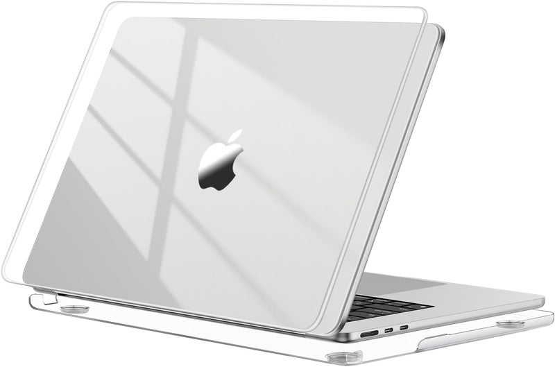 موسيسو حافظة MOSISO متوافقة مع MacBook Air مقاس 15 بوصة لإصدارات 2026 و2025-2023 M4 A3241 وM3 A3114 وM2 A2941 مع Touch ID، غلاف بلاستيكي صلب واقٍ مع جمال طبيعي فائق، شفاف بلوري - Image 1