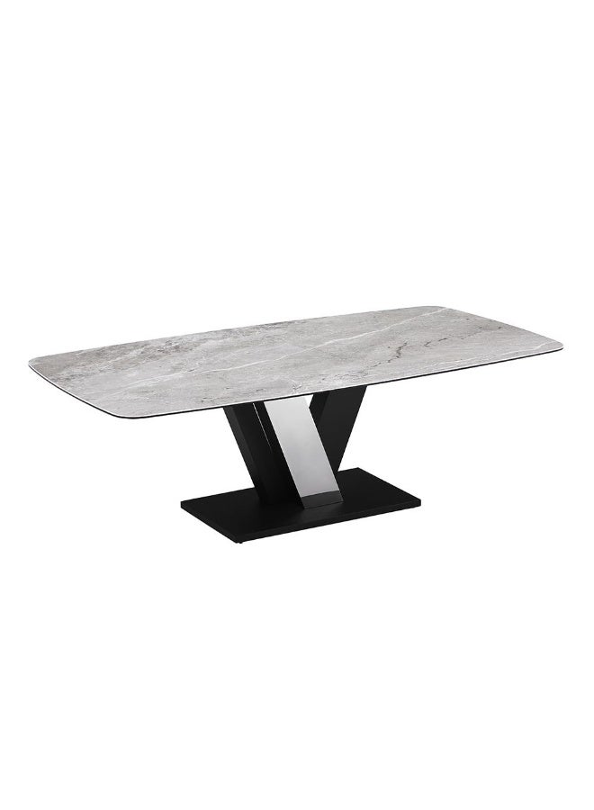 DANUBE HOME Midland 1+10 High Gloss Stone Top Dining Set – Luxury Modern Dining Table With 10 Stylish Chairs, Elegant Living & Dining Room Furniture, Sleek Durable Premium Finish -Grey & Black - Image 4