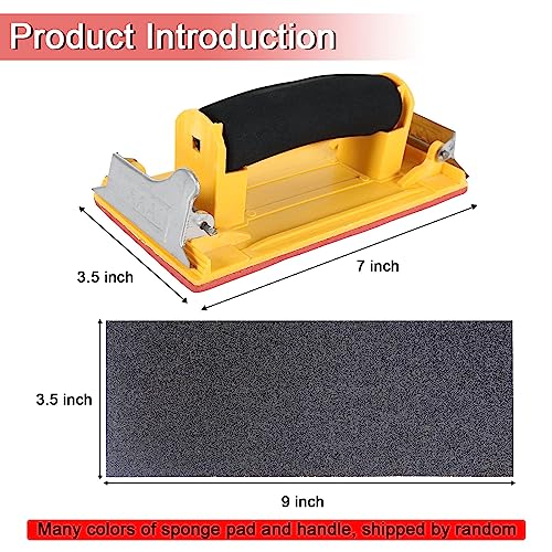 Hubaow Sandpaper Holder with Sponge Handle, 36 Pack 120 to 3000 Assorted Grit Dry & Wet Sandpaper with 1 Pack Hand Sander, Manual Hand Sanding Block for Drywall Wood Metal Furniture Polishing - Image 2