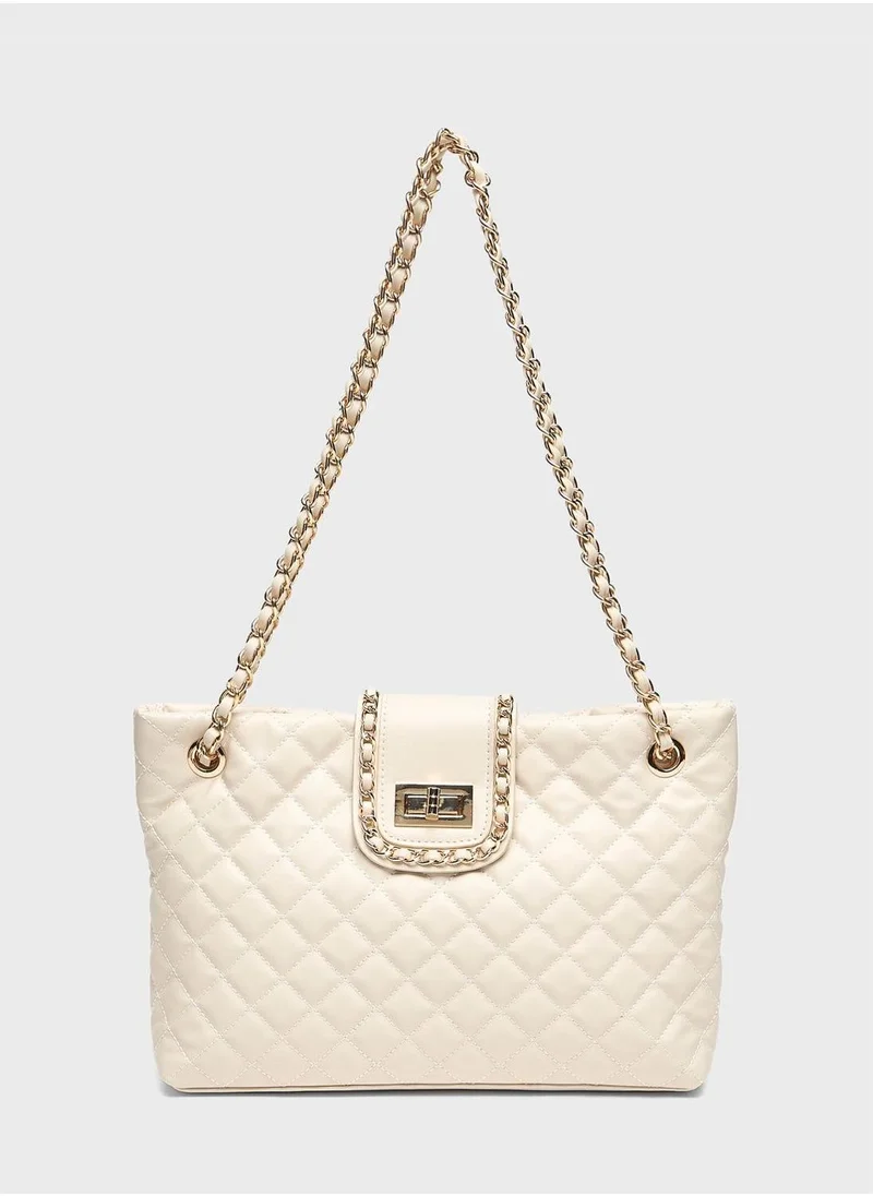 شو اكسبرس Chain Detail Zip Over Tote