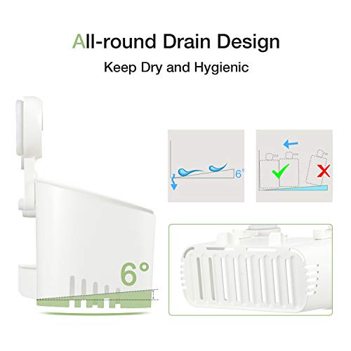 LUXEAR Shower Caddy Suction Cup NO-Drilling Removable Shower Shelf Powerful Heavy Duty Hold up to 22lbs, Waterproof Storage Basket for Shampoo & Toiletries Bathroom & Kitchen Caddy Organizer - Image 5