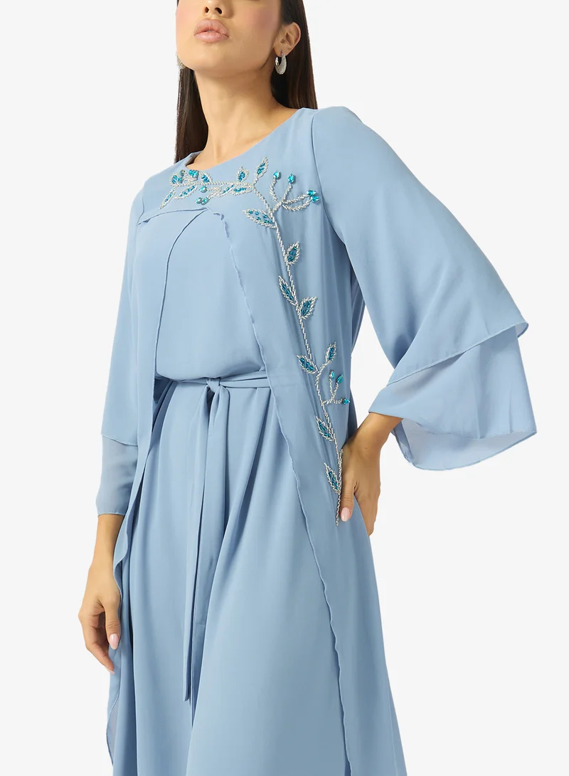 Khizana  Embellished Cape Sleeve Dress for Women | Best Price UAE