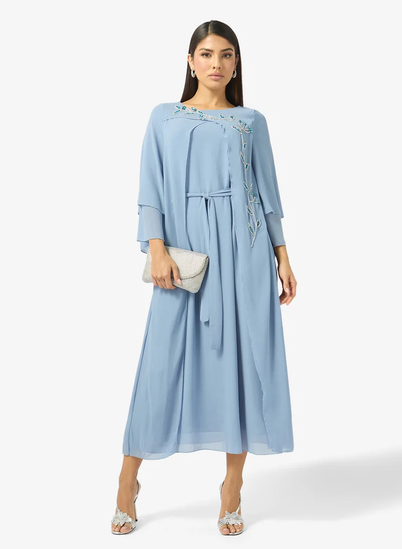 Khizana  Embellished Cape Sleeve Dress for Women | Best Price UAE