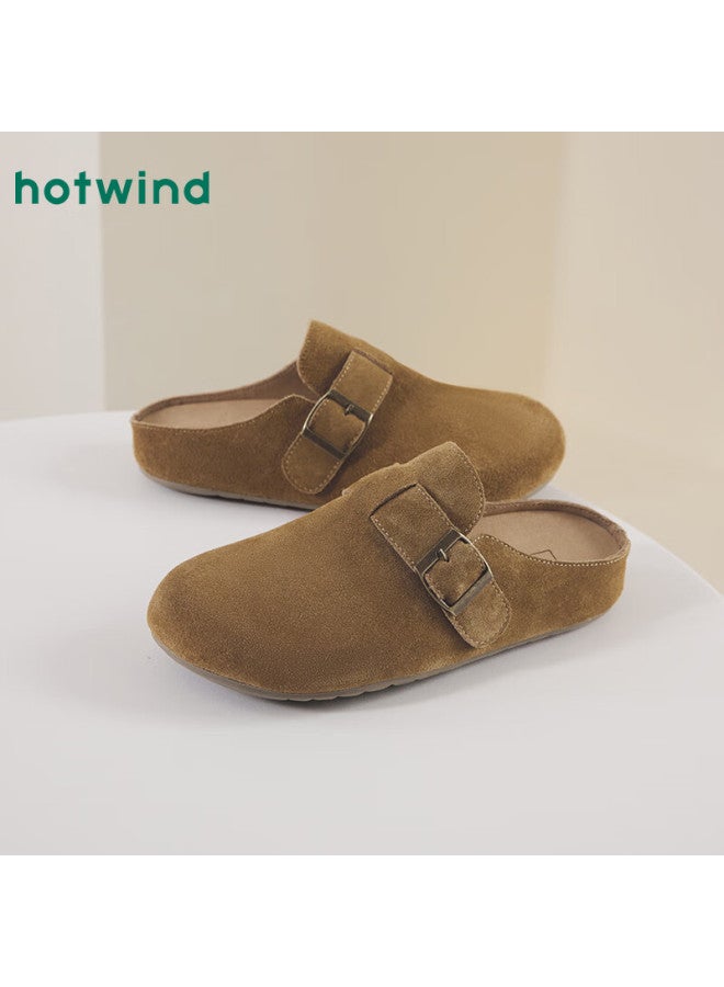 Hotwind Women's Commuter Birkenstock Shoes  Autumn Winter New Plush Slip-on Soft Sole Shoes Mall Same Style - Image 1