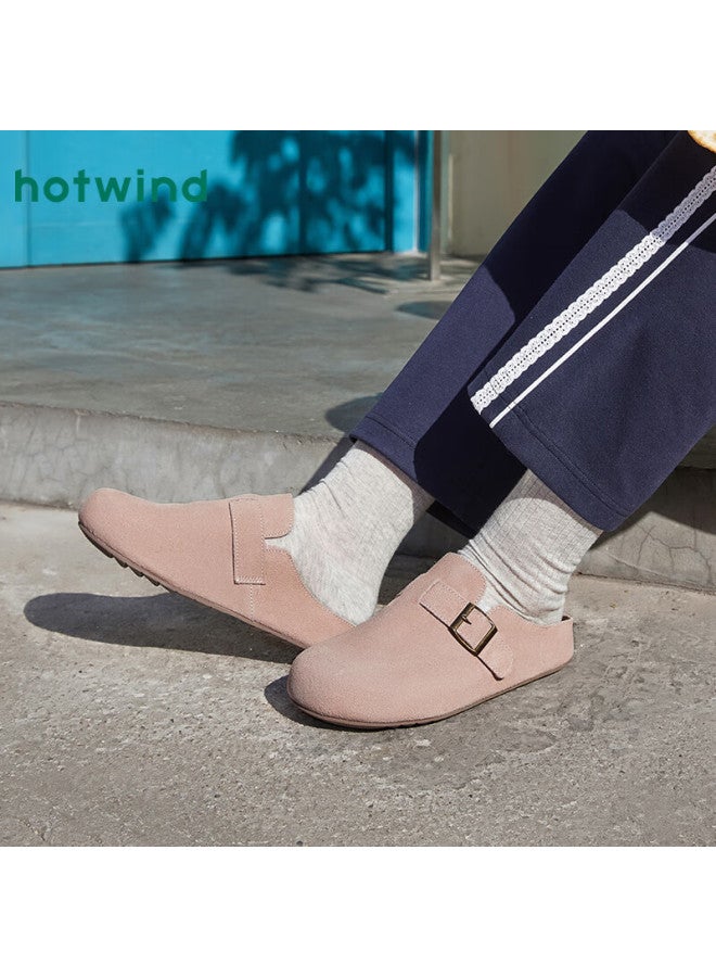 Hotwind Women's Commuter Birkenstock Shoes  Autumn Winter New Plush Slip-on Soft Sole Shoes Mall Same Style - Image 2