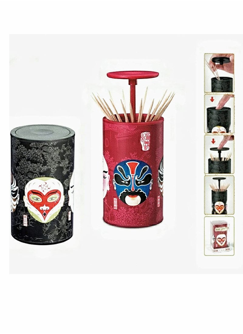 KASTWAVE - Pop up Plastic Toothpick Holder Toothpick Box Special Toothpick Dispenser Toothpick Cotton Swab Storage Box Unique Home Design Decoration Great Gifts 2 Pcs - Image 1
