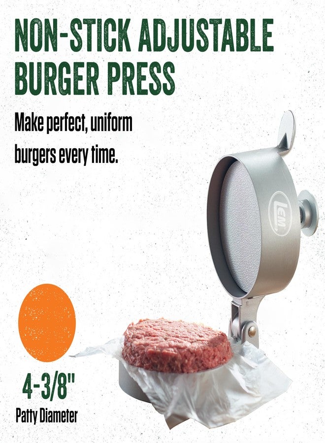 LEM Products Adjustable Burger Press, Non-Stick, Heavy-Duty Aluminum - Image 2