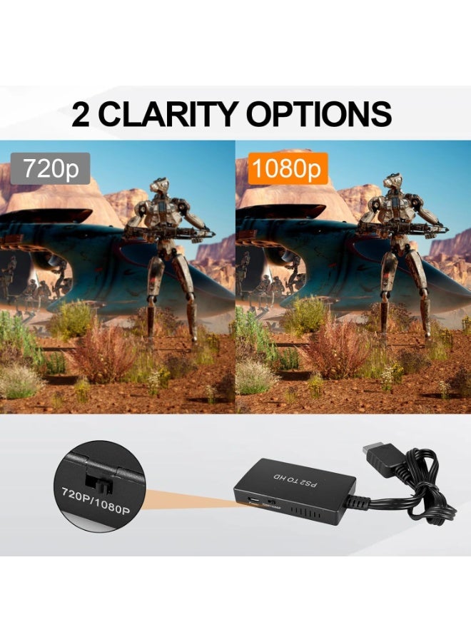 igeekwell HDMI PS2 To HDMI: Adapter for PlayStation 2, PS1 to HDMI Converter with 720P/1080P Switch - Image 4
