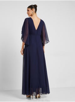 Chiffon Open Split Sleeve V-Neck  Dress - pzsku/ZBC93093FCF912E46E011Z/45/_/1740456033/abae0b08-036d-40e6-9f83-ae7e1e18409d