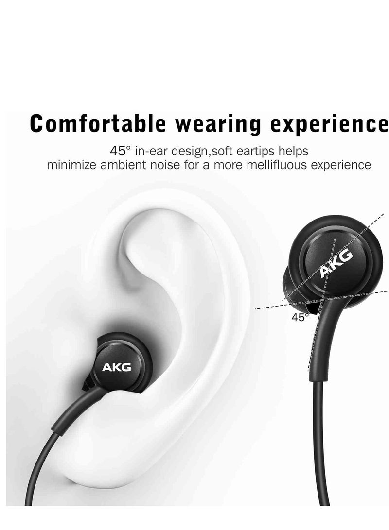 ELTRAZONE OEM 2021 Stereo Headphones for Samsung Galaxy S20 Ultra 5G Braided Cable with Microphone (Black) USB-C Connector - Image 4