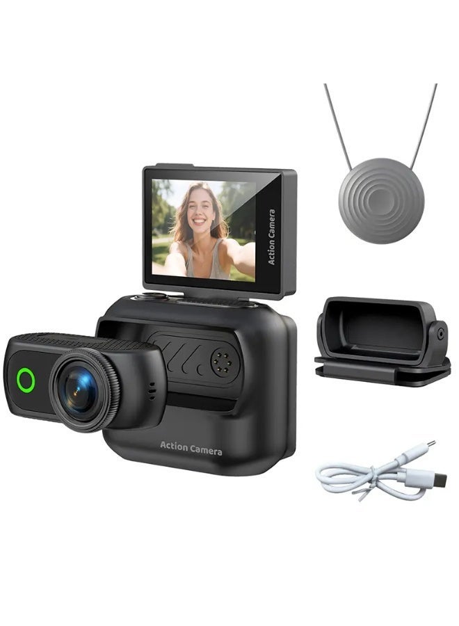 BlueFire Mini Action Camera 1080P HD Magnetic Sports Camera – Portable Wearable Body Cam 1.9 Inch Screen | 360° Wide Angle Lens Hands-Free Vlogging Camera for Cycling Travel Helmet, Bike, and Outdoor Adventure | Compact Mini Video Camera for Daily Recording Kids Parenting - Image 1
