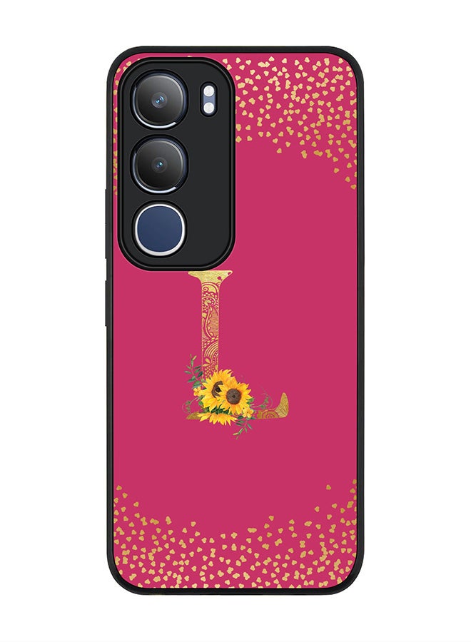 Stylizedd For vivo Y19s / Y19s Pro Case,Slim fit Camera Protection, Shockproof Thin Phone cover  - Custom Floral Monogram - L ( Deep Pink ) - Image 1
